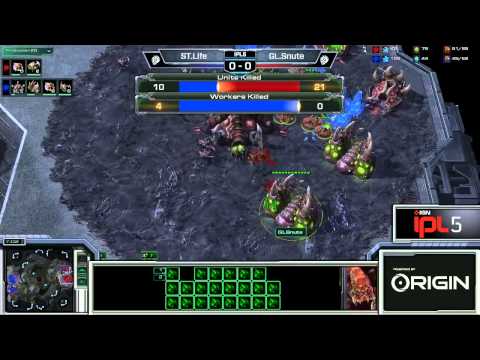 SC2 Snute vs Life ZvZ Game 1 IPL 5 Losers Round 5 Starcraft 2 Tournaments