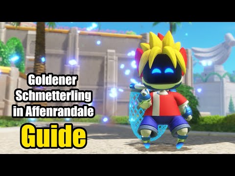 Goldener Schmetterling in Affenrandale für die Trophäe Nettogewin in Astro Bot