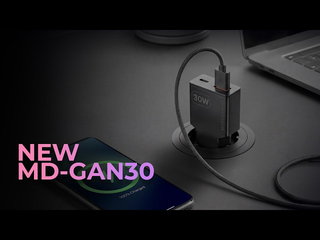 Carregador Mars Gaming MD-GAN30 USB GaN 30W PD QC Duplo Branco video
