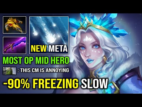 NEW MOST OP MID HERO Walking Freezing Field -90% Move Slow Crystal Maiden Bullying Everyone Dota 2