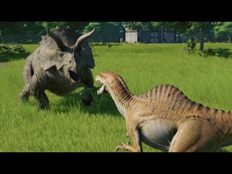 Triceratops(Modified) VS Spinoraptor, Carcharodontosaurus, Carnotaurus and Suchomimus - JWE
