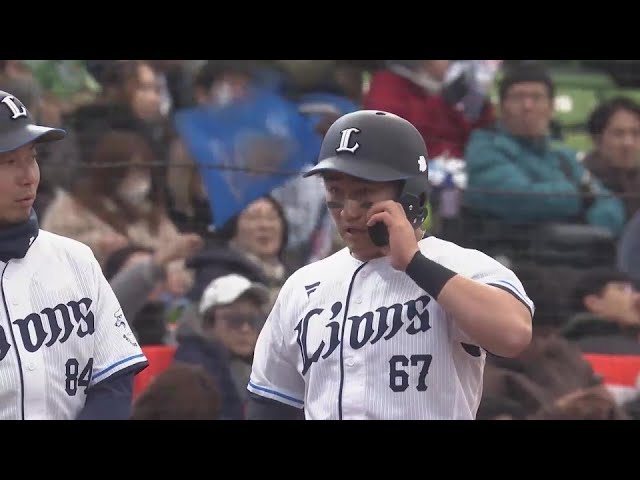 【6回裏】フルカウントから捉えた!! ライオンズ・野村大樹 右中間へのタイムリー3ベース!! 2025年3月19日 埼玉西武ライオンズ 対 広島東洋カープ
