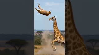 You Won’t Believe This Giraffe’s Kick Sends Lion Back!