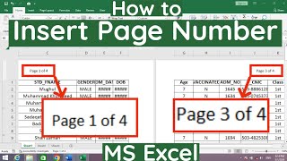 How to Insert Page Number in MS Excel | How to Add Page Number in Excel | MS Excel Page Number