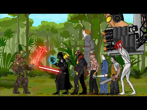 Doom Slayer vs Jason Voorhees, Freddy Krueger, Pennywise, Darth Vader, SCP 096, Skibidi G man.