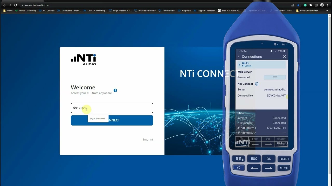 How to connect your XL3 to the NTi Connect Service