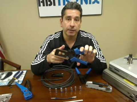How to install an f compression connector over rg6 coax cabl...