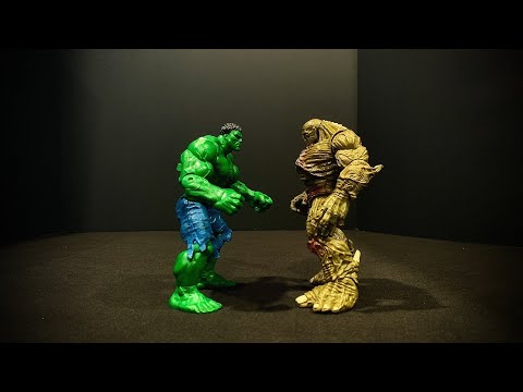 2003 hulk vs 2008 abomination stop motion fight