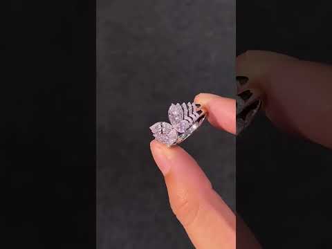 Elegant Floral Cluster Diamond Ring - Exquisite Diamond Jewelry video 1