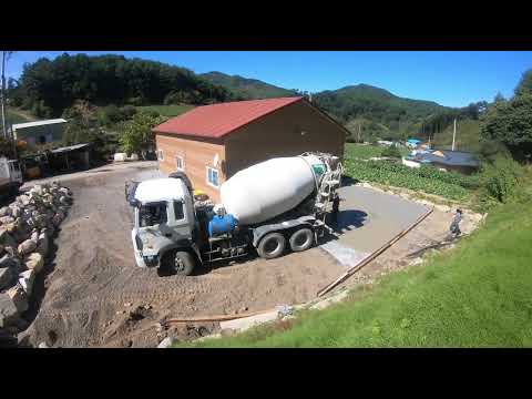 콘크리트타설, 공구리 치기~15루베  타임랩스 영상