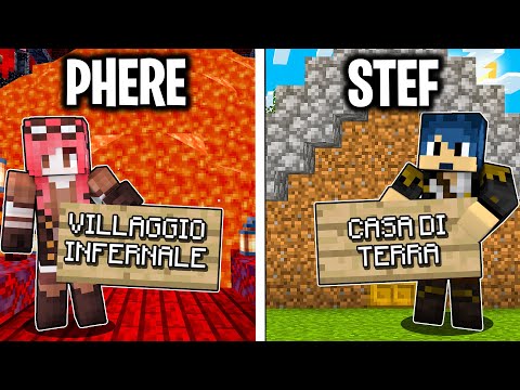 STEF E PHERE DECIDONO COSA COSTRUISCO 4 - VILLAGGIO INFERNALE - Minecraft ITA