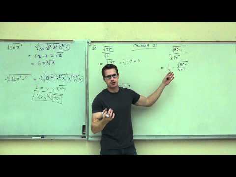 Intermediate Algebra Lecture 10.3:  Simplifying Radical (Roots) Expressions