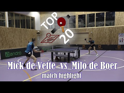 Milo de Boer vs Mick de Vette Top 20 international tournament Wageningen
