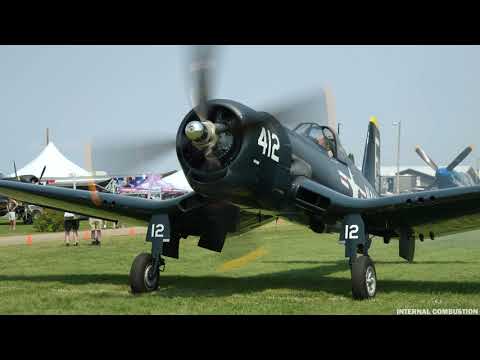 F4U Corsair Startup and Taxi in Slow Motion