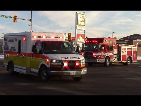 2 Fire Trucks + 2 Ambulances Responding to High-Speed Crash