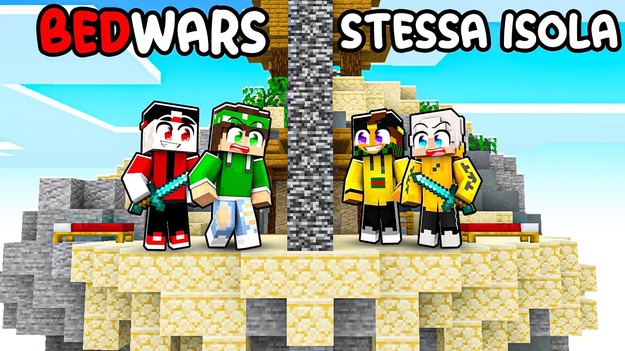 BEDWARS 2 vs 2 MA SIAMO TUTTI NELLA STESSA ISOLA - MARCY ZEYXON vs LOCO NICO MINECRAFT ITA