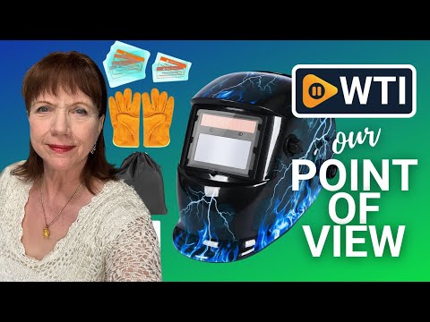Welding Helmet True Color Auto Darkening Hood with Adjustable Shade Range 4/9-13 for TIG MIG ARC Welder Mask Blue Lightning - WTI product video review