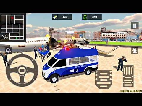 Police Ambulance Van Driving #3 - Plane Crash - 911 Emergency Rescue Simulator New Android Gameplay