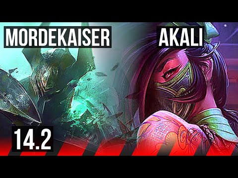 MORDEKAISER vs AKALI (TOP) | 7 solo kills, Legendary | KR Master | 14.2