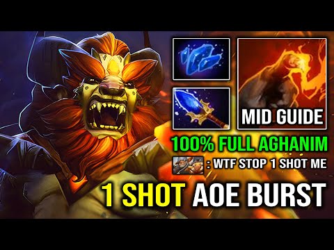 How to Solo Mid Lion 100% Full Aghanim AoE 1 Shot Ultimate Brutal Burst DPS Dota 2