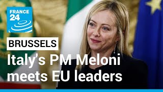 Italy's far-right PM Meloni meets European Union leaders in Brussels • FRANCE 24 English