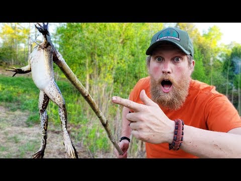 Visit From Hidden Woodsmen And Frog Catch and Cook With The Grim Workshop Survival Card (Vlog #27)
