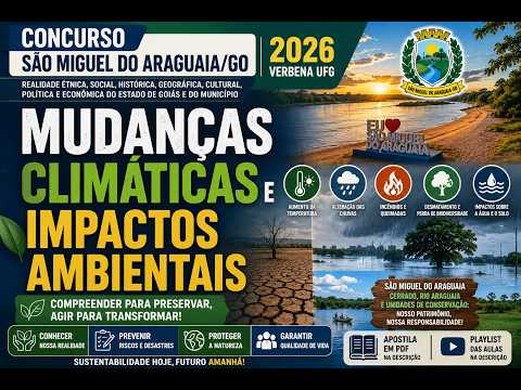 Mudanças climáticas e impactos ambientais São Miguel do Araguaia GO 2026 Verbena UFG