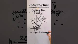 Properties of Fluids 5 #shorts #fluids #capillary #rise #fluidmechanics