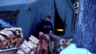 Winter Hot Tent Camping Off Grid Living 