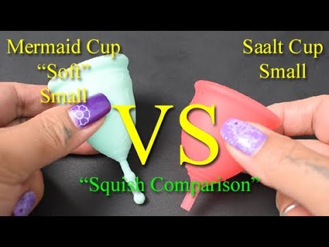Mermaid Cup Soft vs Saalt Cup Small "Squish" - Menstrual Cups