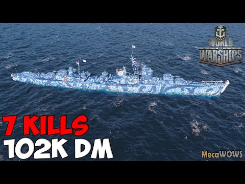 World of WarShips | Kitakaze | 7 KILLS | 102K Damage - Replay Gameplay 1080p 60 fps