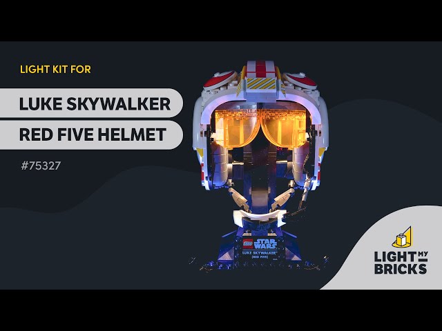 LIGHT MY BRICKS - Luke Skywalker Red Five Helmet 75327 Light Kit Video Demonstration
