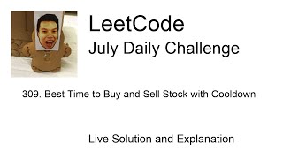 YouTube video 'Daily Leetcode #120: Jul 29, 2020 - 309. Best Time to Buy and Sell Stock with Cooldown'