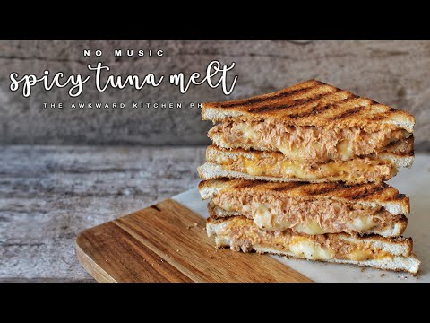 *NO MUSIC* Spicy Tuna Melt Sandwich | Budget Friendly Recipe Idea for Lockdown | Cooking Sounds