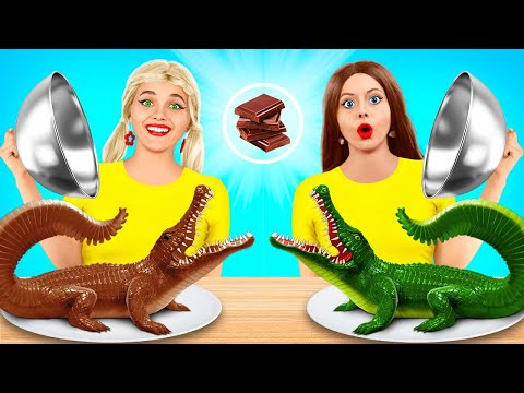 Desafío de Comida Real vs Comida de Chocolate | Guerra de Chocolate Divertida por X-Challenge