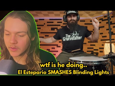that technique tho.. |drummer reacts to El Estepario "Blinding Lights"|