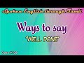 Learn English through Tamil. Class #138. Other ways to say 'Well done'