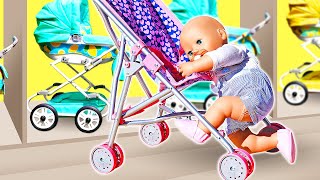Весёлые игры - Кукла БЕБИ Анабель выбирает коляску для прогулки! - Видео игрушки Baby Annabell