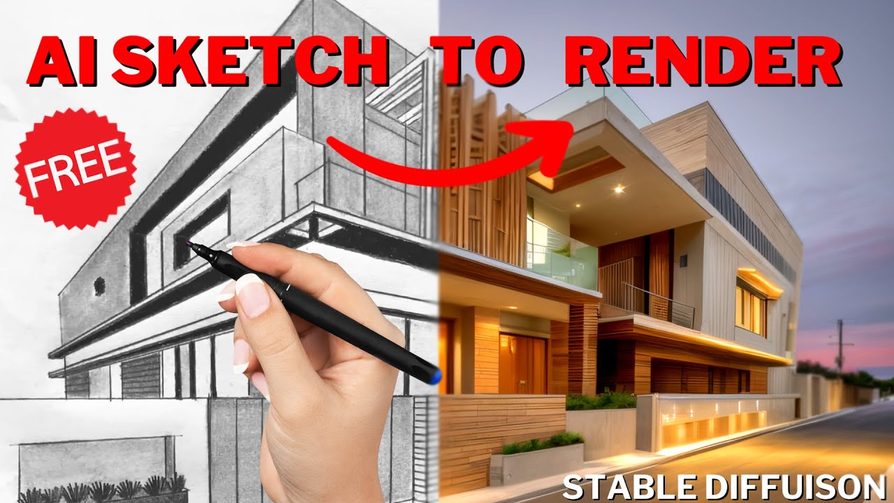 AI Sketch to Render Stable Diffusion Architecture FOR FREE