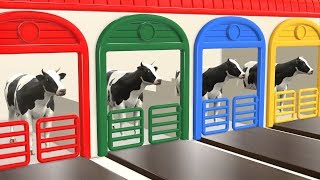 Learn Color With Cow - Cow Eating Strawberries Carrots and Bananas - Video For Kid