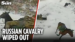 Ukrainian drones cut down Russian attackers on HORSEBACK