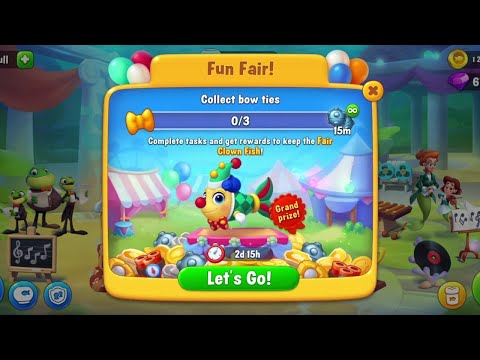 Fishdom Fun Fair Event, Win Strikes Level 5341 - 5345, Using FREE Bomb 15Min