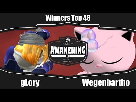 Awakening 2 - gLory (Sheik) Vs. Wegenbartho (Jigglypuff) - Winners Top 48 - Melee Singles