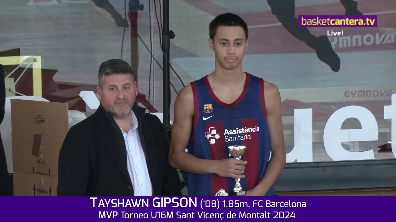 TAYSHAWN GIPSON ('08) 1.85m. FC Barcelona MVP Torneo U16M Sant Vicenç de Montalt #BasketCantera.TV