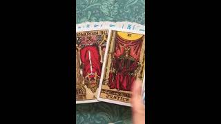 321 毎日のタロット占い二枚引き  教皇逆、正義