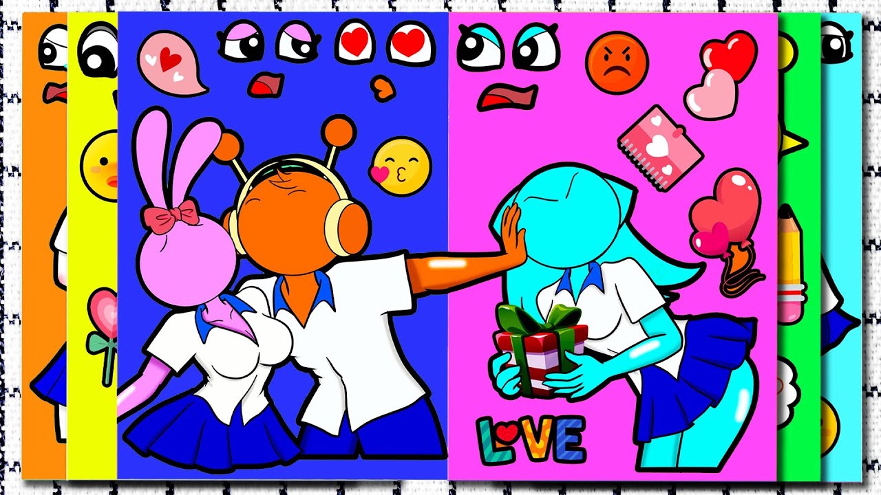 [Sticker Book ASMR] Incredibox Sprunki – Oren’s Heart Taken Over by Pinki 💖💘 SUS MOD