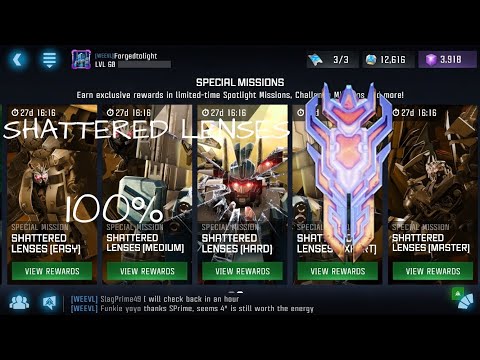 [Transformers: Forged To Fight] Shattered Lenses 100% Master Difficulty + Crystal Opening