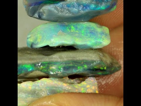 Opals Lightning Ridge SOLID ROUGH PARCEL RUB 8pcs 47.90 cts