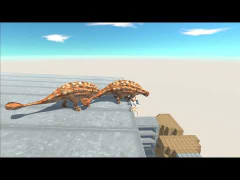ANKYLOSAURUS Brothers Swing Attack on Wobbly Building vs ALL UNITS Animal Revolt Battle Simulator