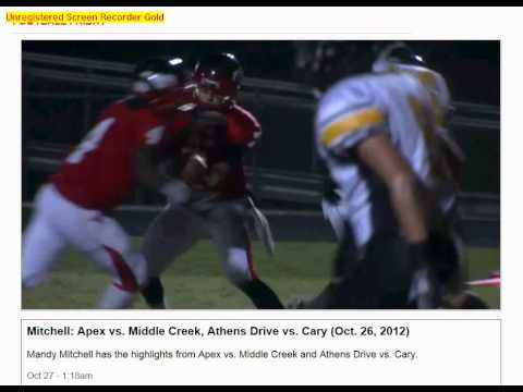 Jay Schuller Number 8 Middle Creek Best Catch of any Receiver all Season